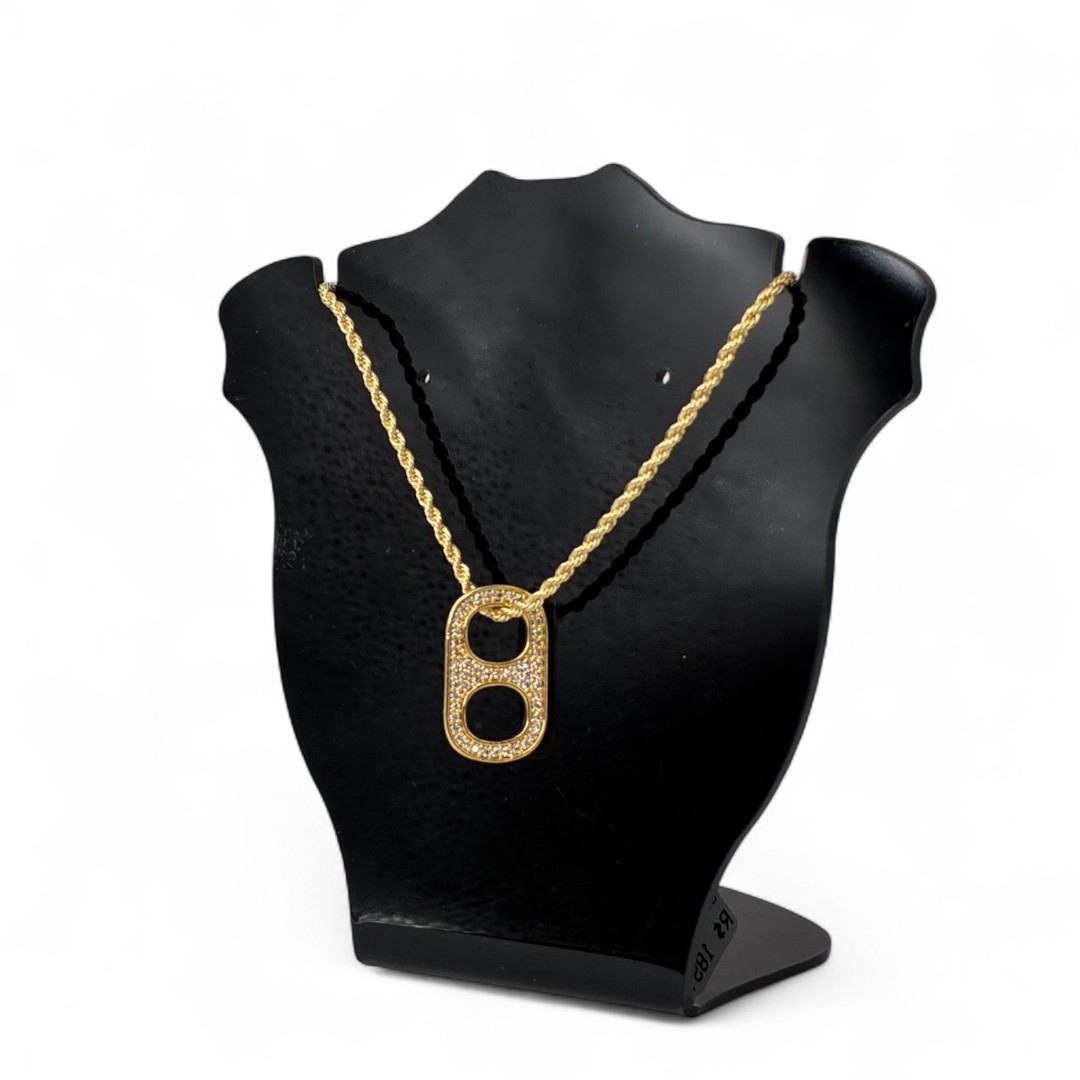 CORRENTE CORDÃO BAIANO LACRE CRAVEJADO ZIRCONIA CRISTAL- BANHADO A OURO 18K CORRENTE CORDÃO BAIANO LACRE CRAVEJADO ZIRCONIA CRISTAL- BANHADO A OURO 18K