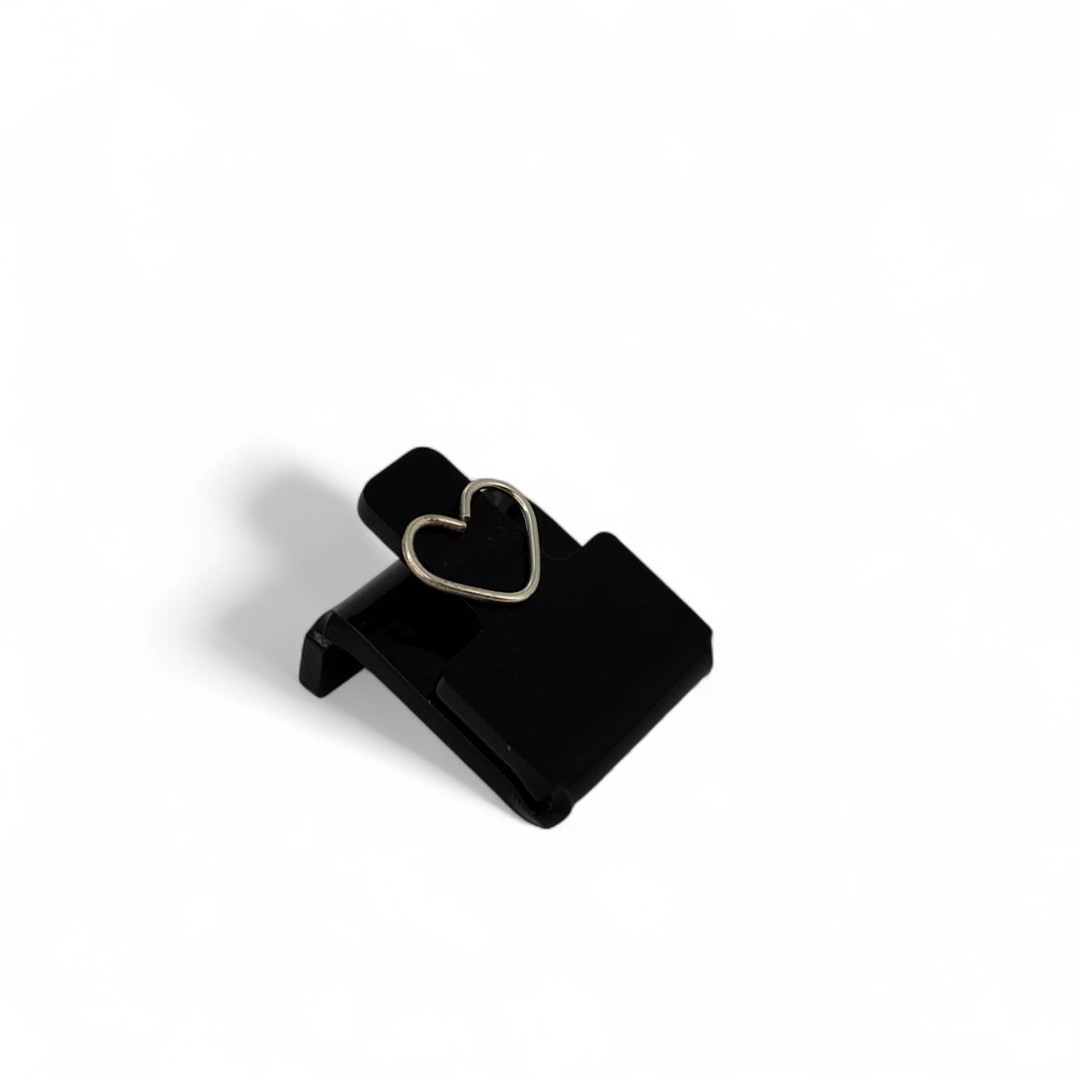 PIERCING ARGOLA CORAÇÃO SIMPLES - PRATA 925