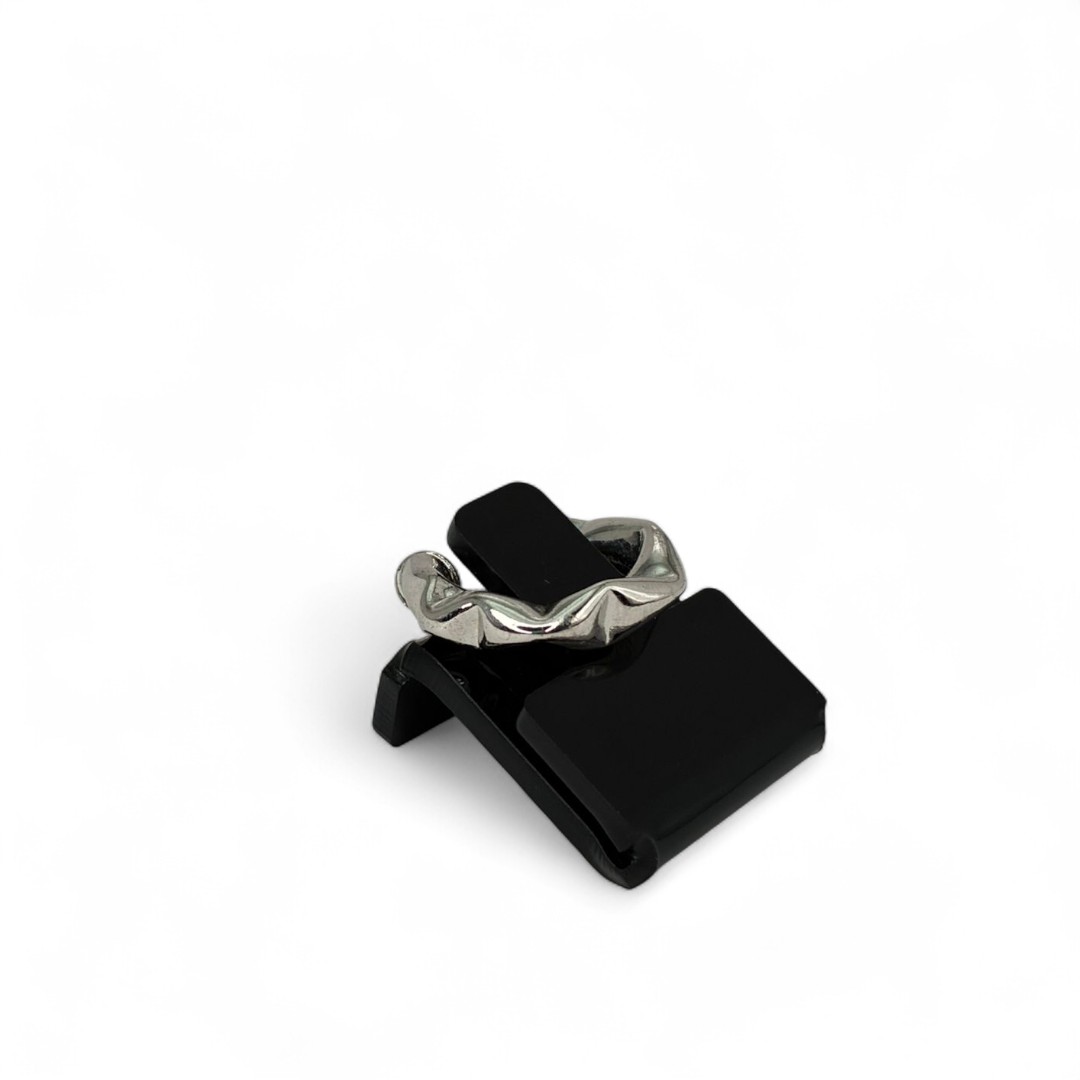 PIERCING FAKE TRABALHADO ONDAS 3 PEÇAS-  BANHADO A RÓDIO BRANCO