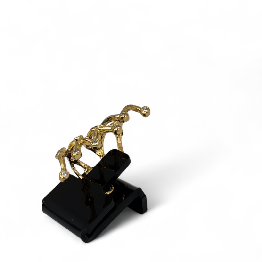 PIERCING FAKE REDE COM ZIRCONIA CRAVEJADA- BANHADO A OURO 18K