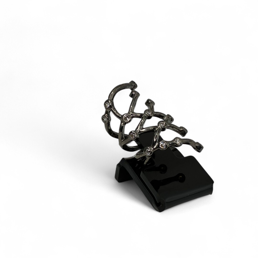 PIERCING FAKE REDE COM ZIRCONIA CRAVEJADA- BANHADO A RÓDIO NEGRO