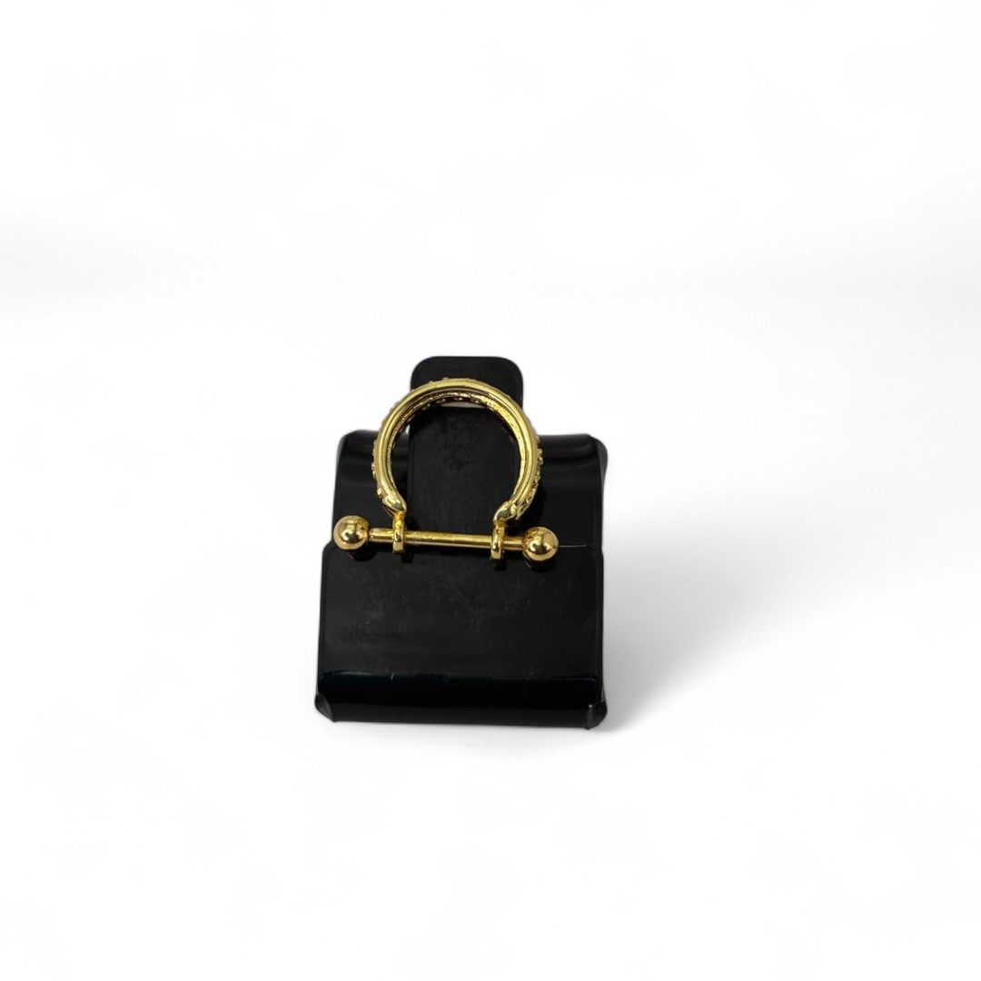 PIERCING CONCH 2 FILEIRA LISAS/ 1 ZIRCONIA   - BANHADO A OURO 18K