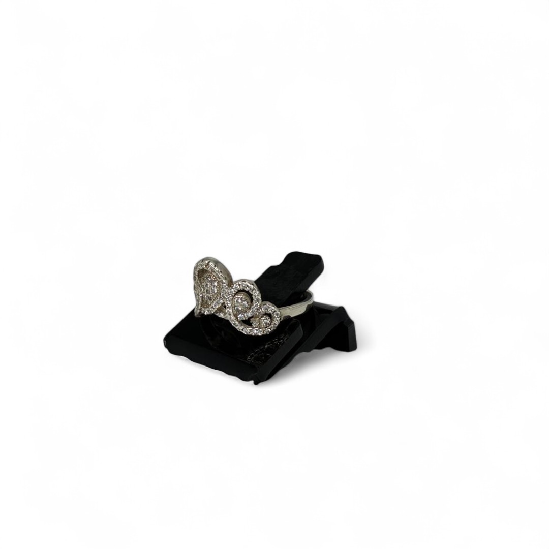 ANEL COROA COM ZIRCONIA CRISTAL N15  - PRATA 925