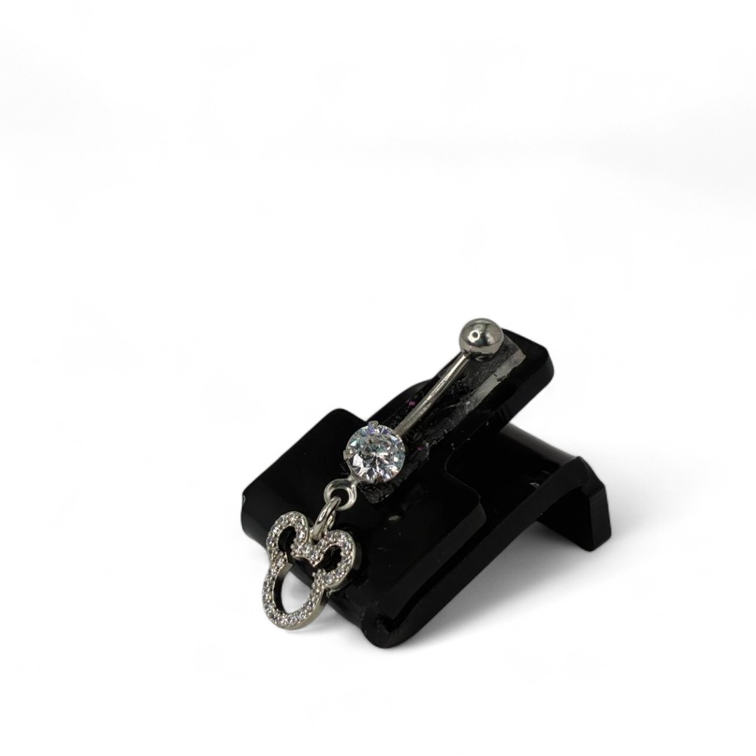 PIERCING DE UMBIGO BASE BOLINHA COM PENDURICALHO MICKEY ZIRCONIA CRISTAL  -  BANHADO A RÓDIO BRANCO PIERCING DE UMBIGO BASE BOLINHA COM PENDURICALHO MICKEY ZIRCONIA CRISTAL  -  BANHADO A RÓDIO BRANCO