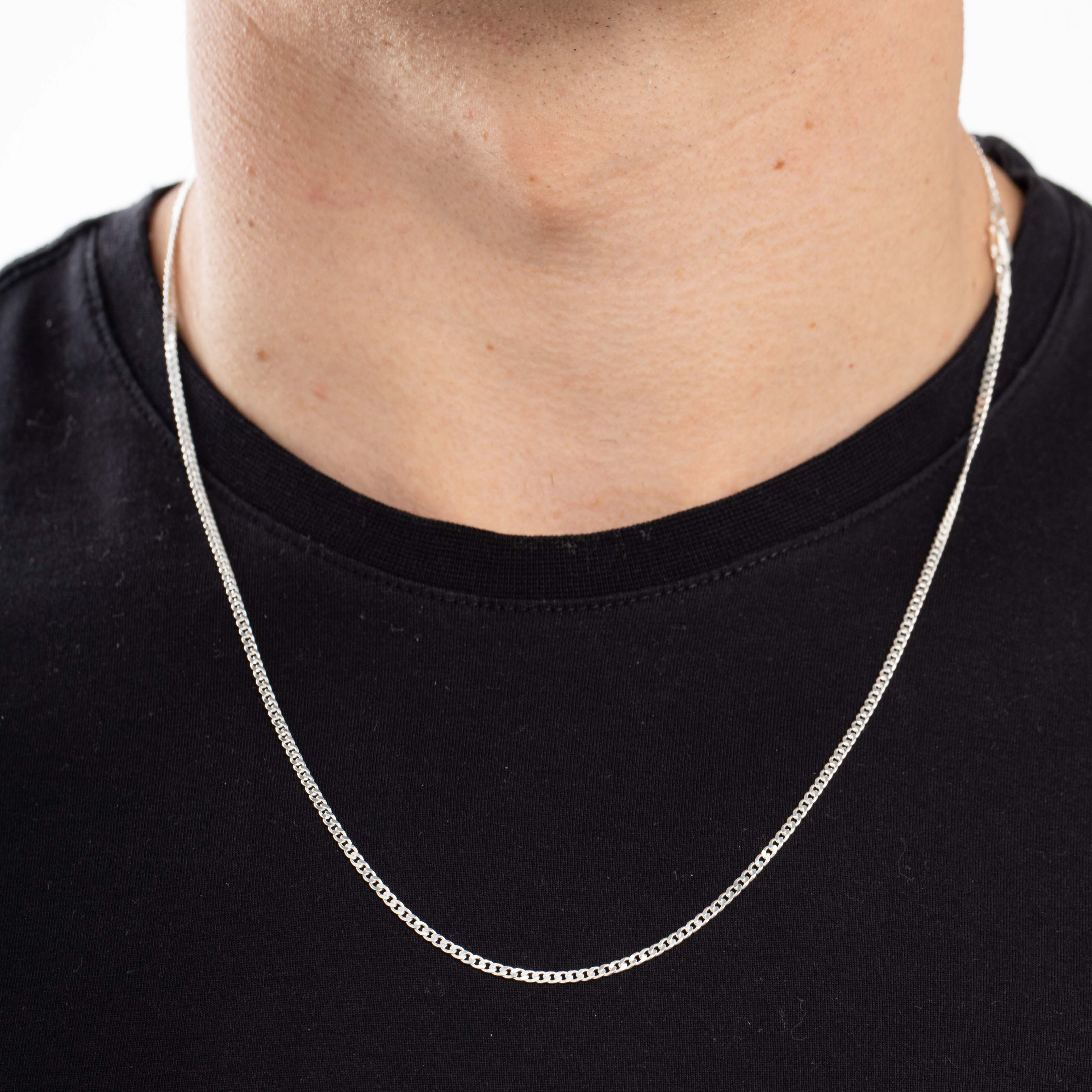 CORRENTE GRUMET FINO 60CM -PRATA 925