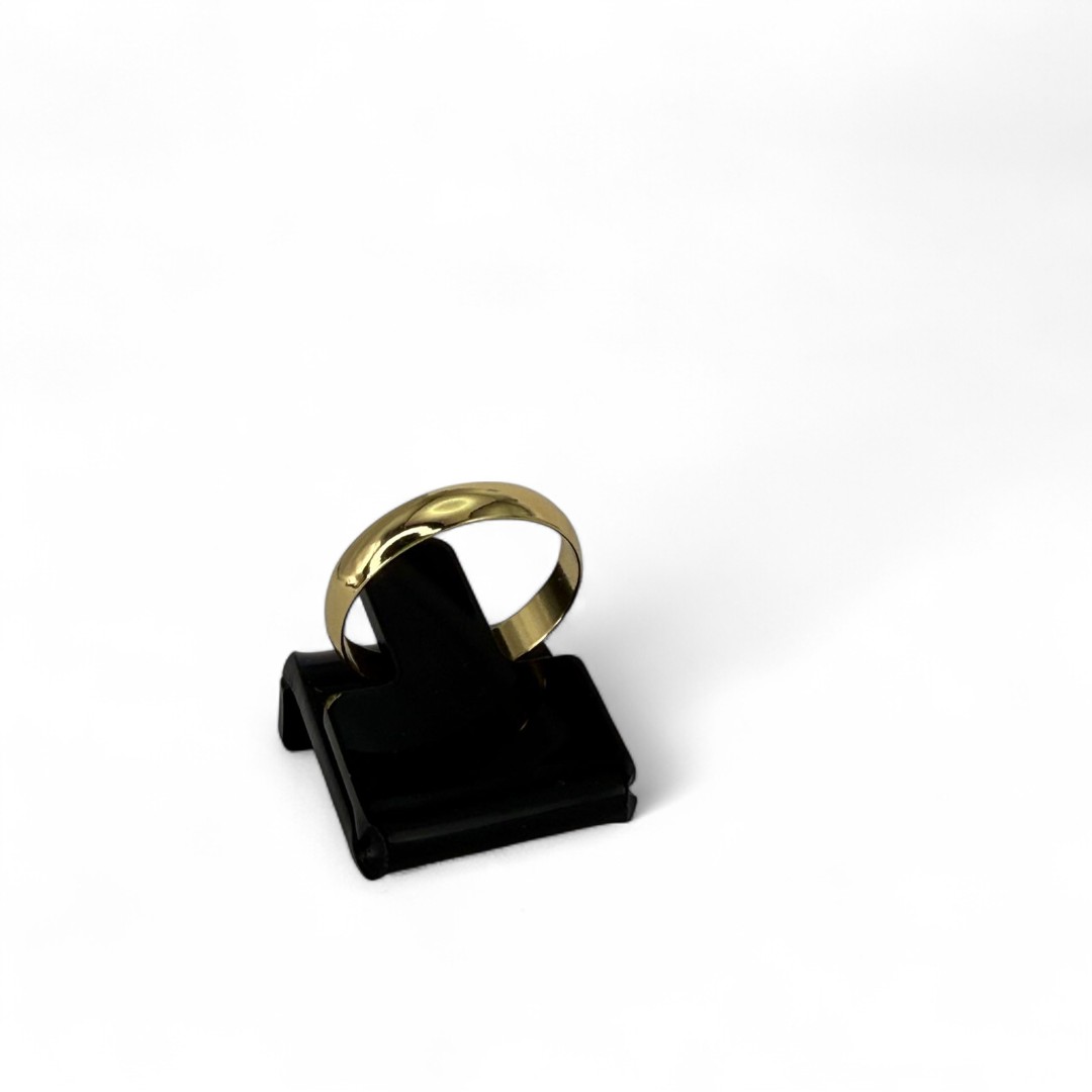 ALIANÇA TRADICIONAL REDONDA 4MM Nª25- BANHADO A OURO 18K