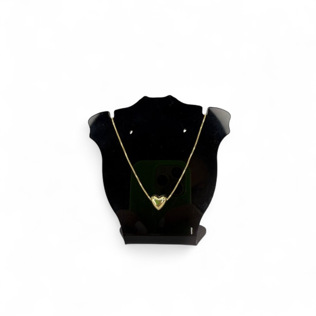 CORRENTE VENEZIANA COM CORAÇÃO LISO - BANHADO A OURO 18K