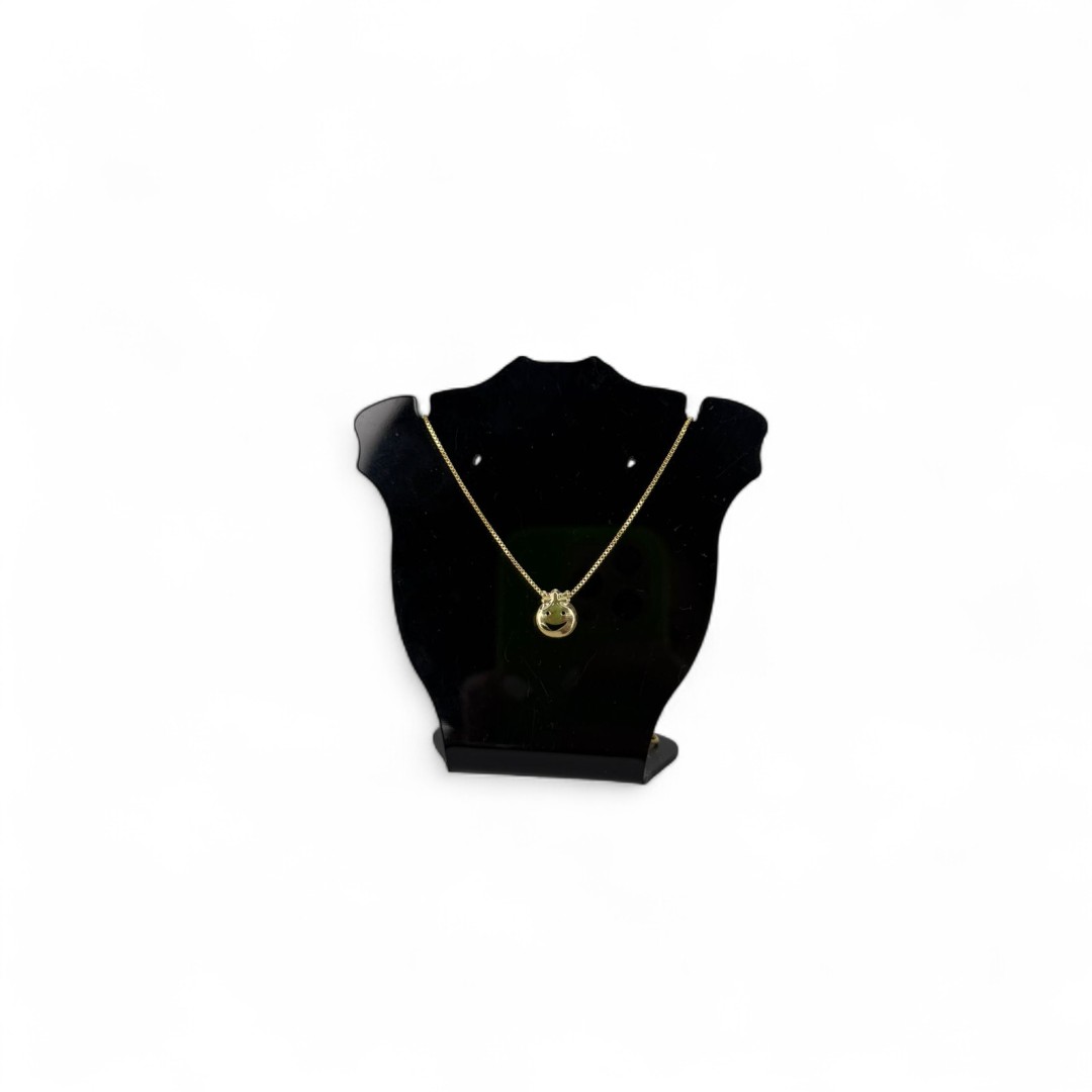 CORRENTE VENEZIANA PINGENTE MENINA LISO REDONDO  - BANHADO A OURO 18K