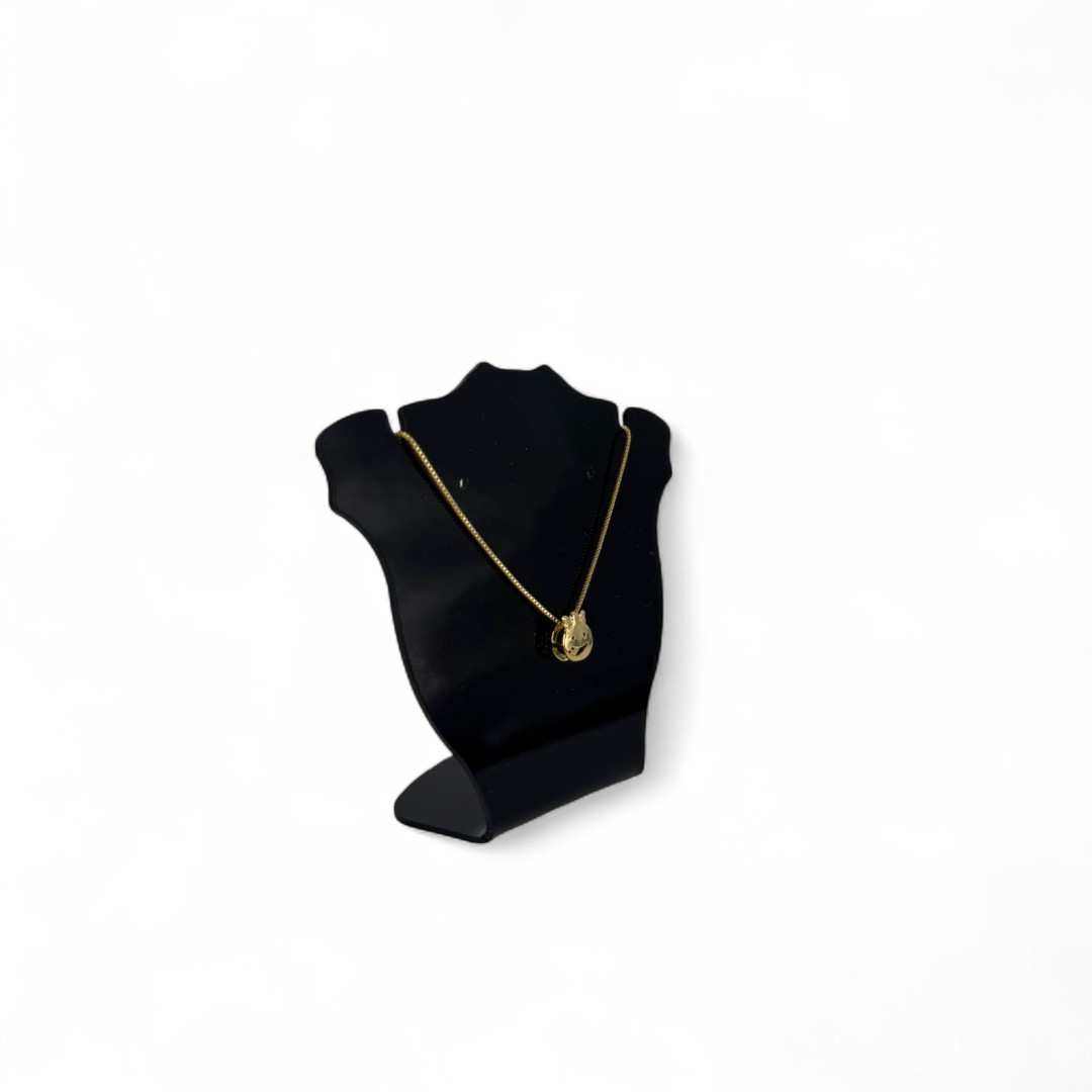 CORRENTE VENEZIANA PINGENTE MENINA LISO REDONDO  - BANHADO A OURO 18K