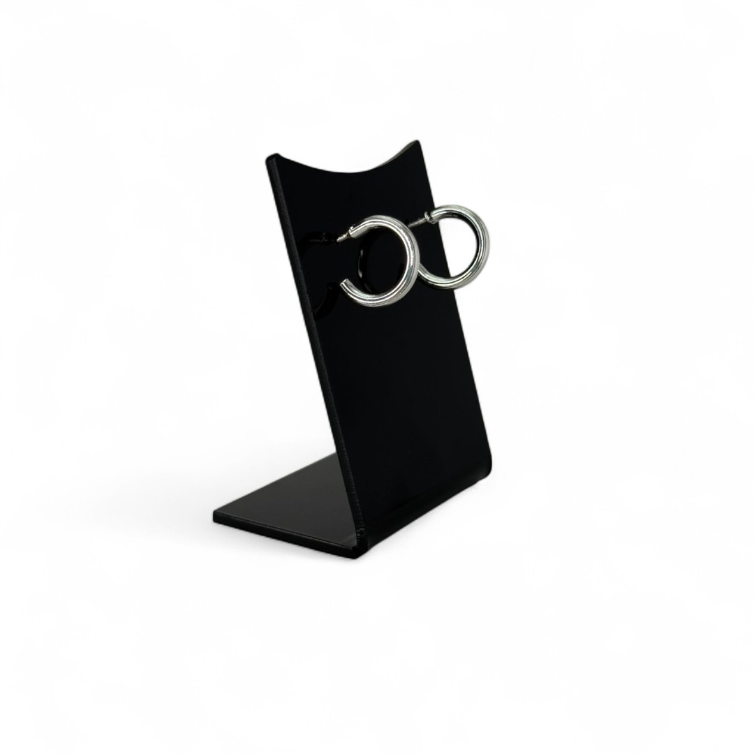 BRINCO ARGOLA CLASSICA LISA MÉDIA - BANHADO A PRATA 925