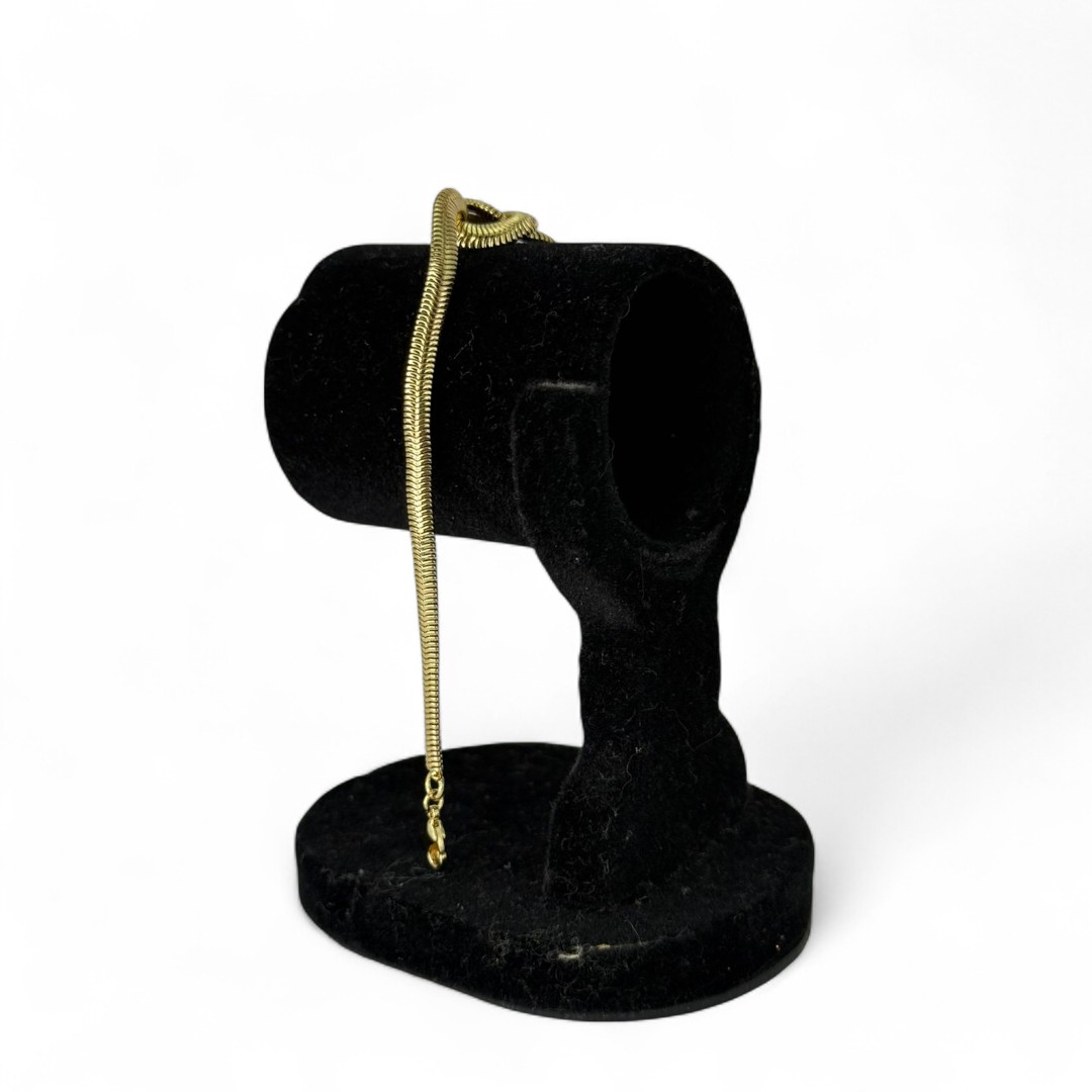 PULSEIRA RABO DE RATO COM NÓ LISA MÉDIA E EXTENSOR  - BANHADO A OURO 18K