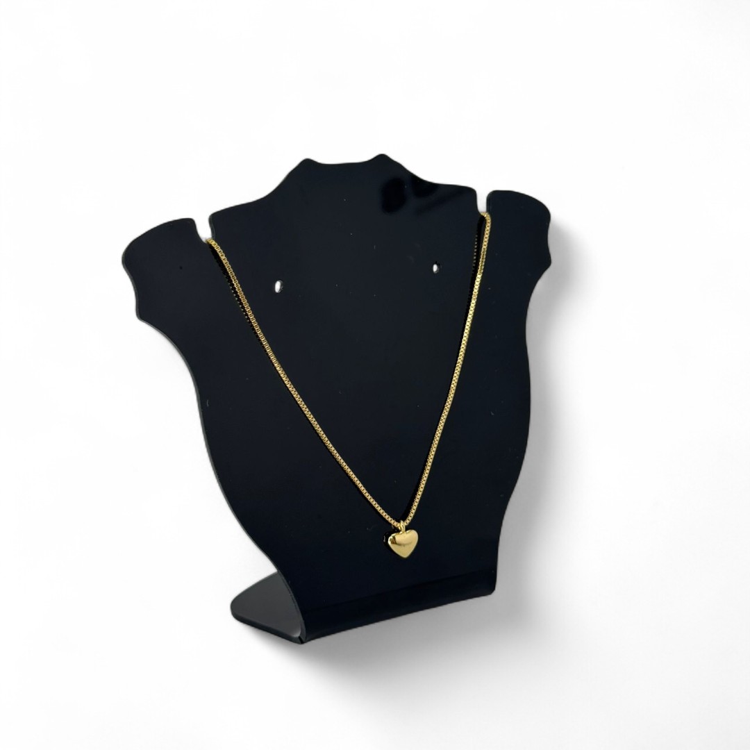 CORRENTE VENEZIANA COM MINI CORAÇÃO LISO   - BANHADO A OURO 18K