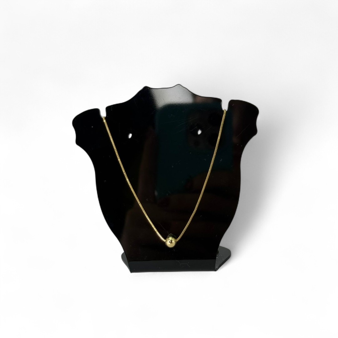 CORRENTE VENEZIANA COM BOLINHA LISA - BANHADO A OURO 18K