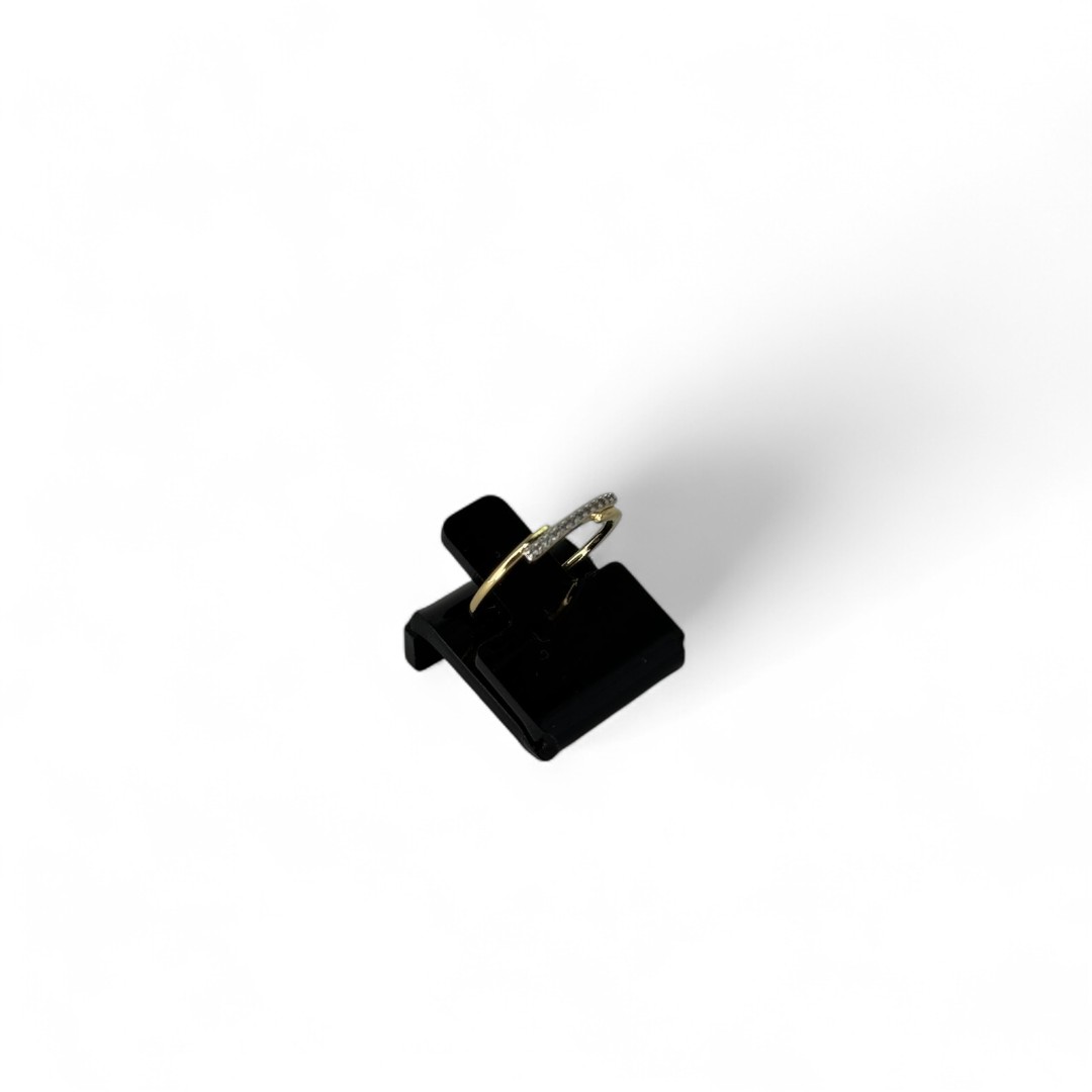 ANEL FIO TRIPLO LISO E FIO COM MICRO ZIRCONIA CRISTAL Nª18 - BANHADO A OURO 18K