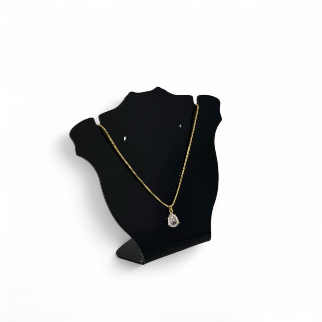 CORRENTE VENEZIANA PONTO DE LUZ GOTA LISO S/ EXTENSOR - BANHADO A OURO 18K