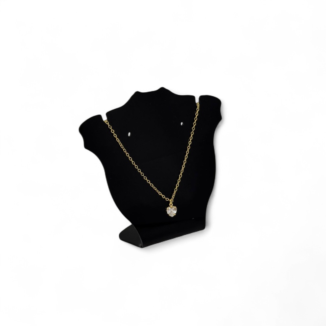 CORRENTE ELO PORTUGUES FINO  PONTO DE LUZ CORAÇÃO LISO S/ EXTENSOR - BANHADO A OURO 18K