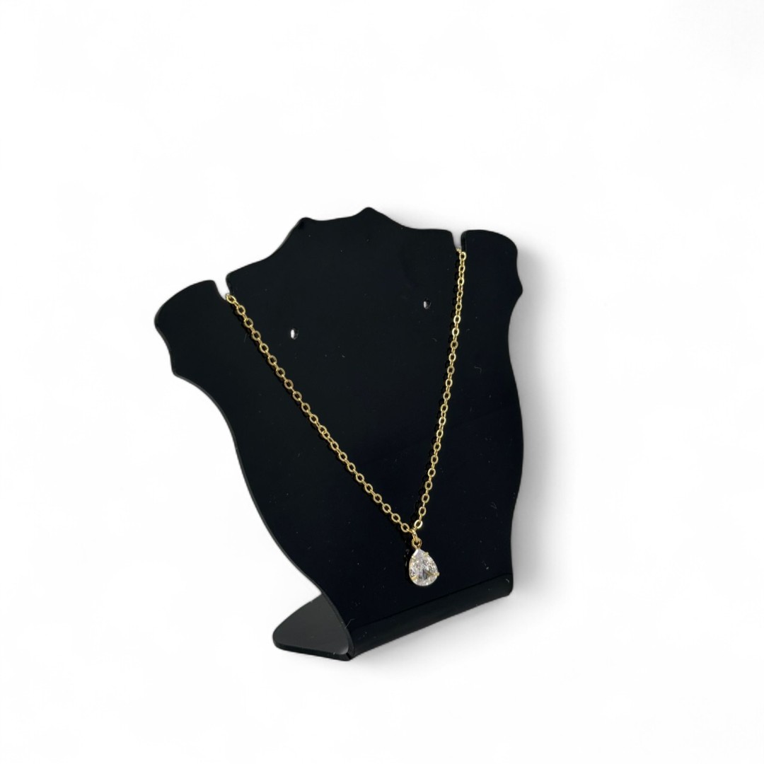 CORRENTE ELO PORTUGUES FINO  PONTO DE LUZ GOTA LISO S/ EXTENSOR - BANHADO A OURO 18K