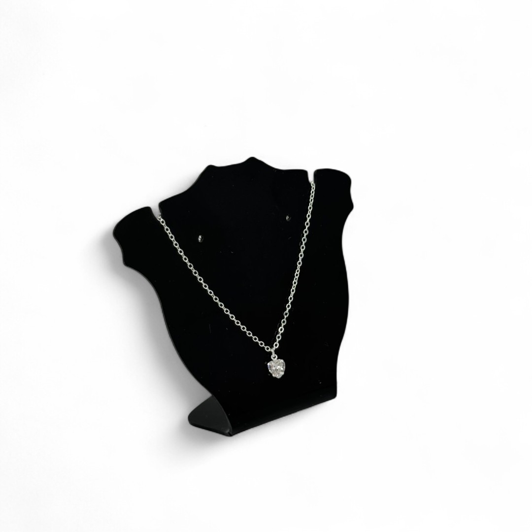 CORRENTE ELO PORTUGUES FINO  PONTO DE LUZ CORAÇÃO LISO S/ EXTENSOR - BANHADO A PRATA 925