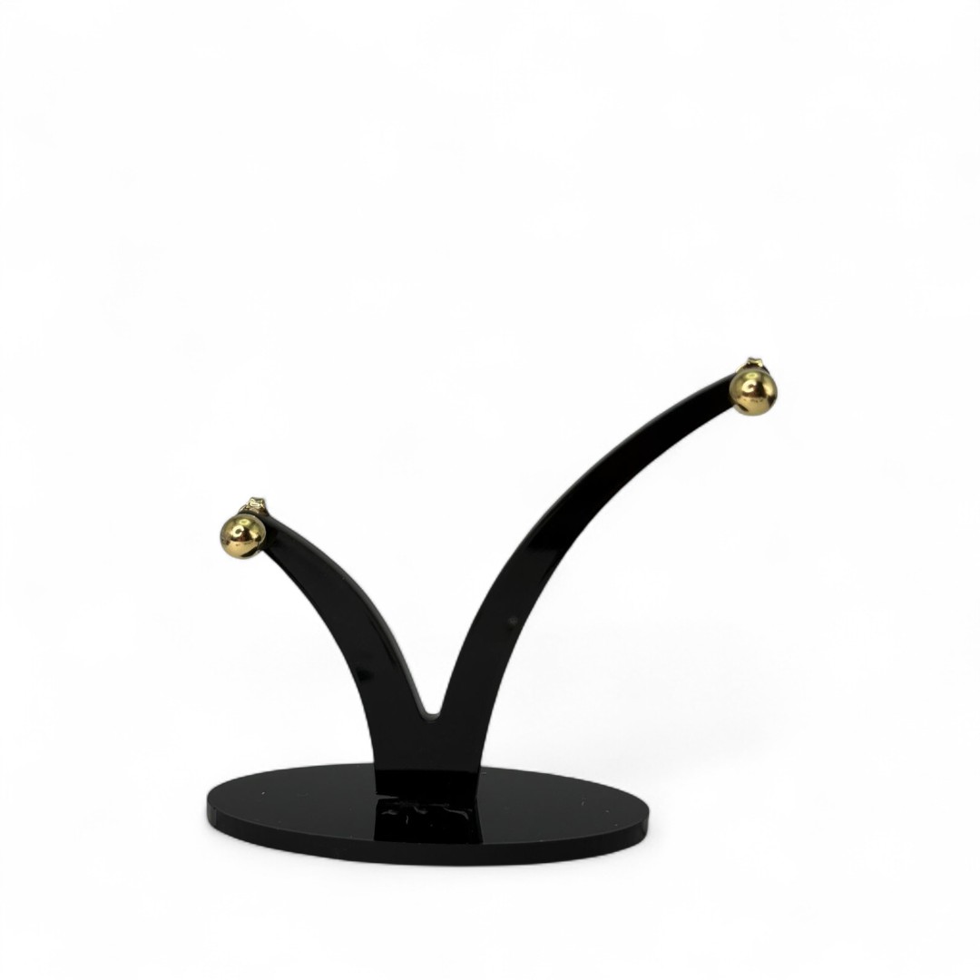 BRINCO PEQUENO BOLINHA MÉDIO LISO - BANHADO A OURO 18K