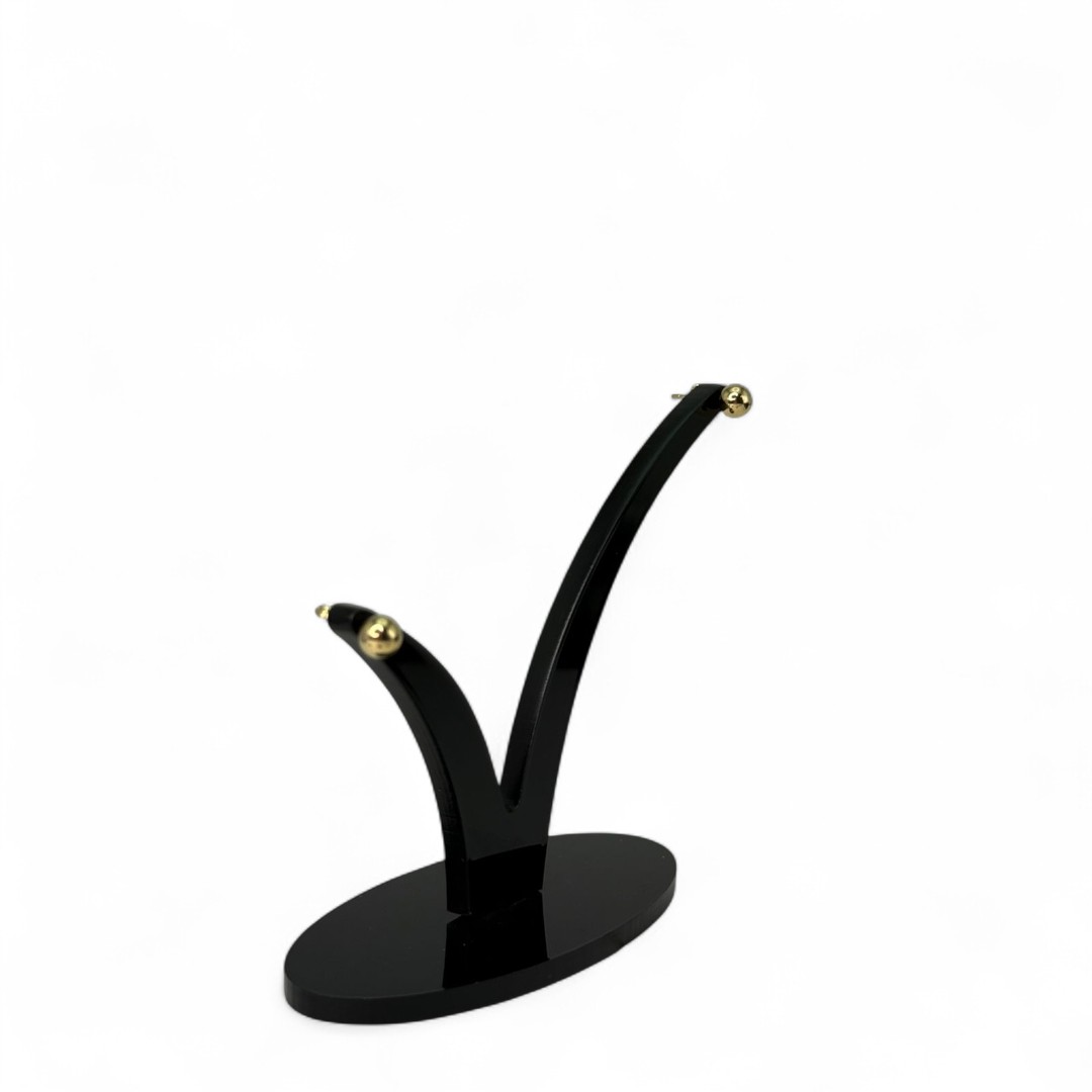 BRINCO PEQUENO BOLINHA BRILHANTE LISO - BANHADO A OURO 18K