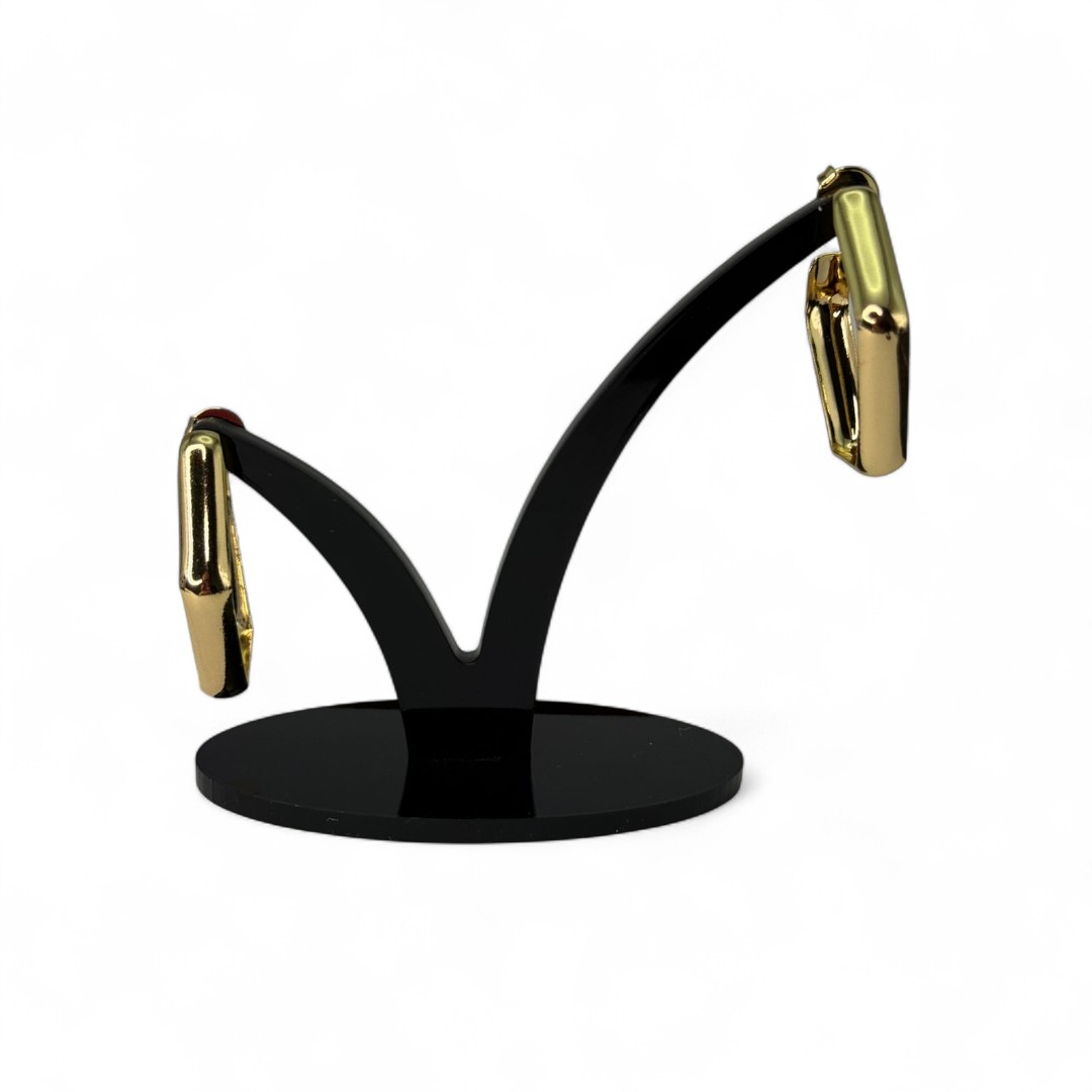 BRINCO ARGOLA GRANDE LARGA FORMATO OCTÓGONO LISO - BANHADO A OURO 18K