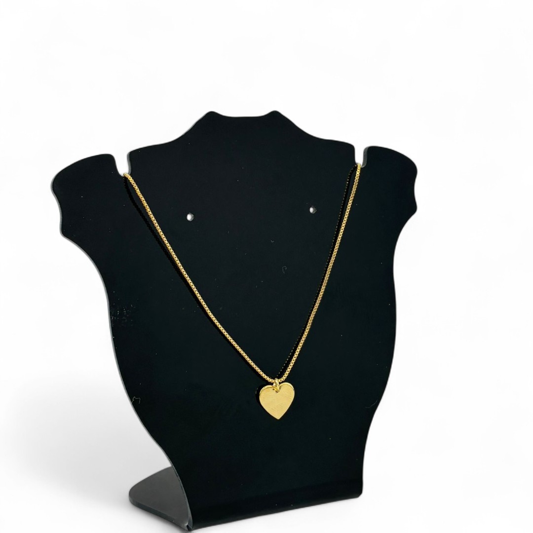 CORRENTE VENEZIANA CORAÇÃO LISO - BANHADO A OURO 18K