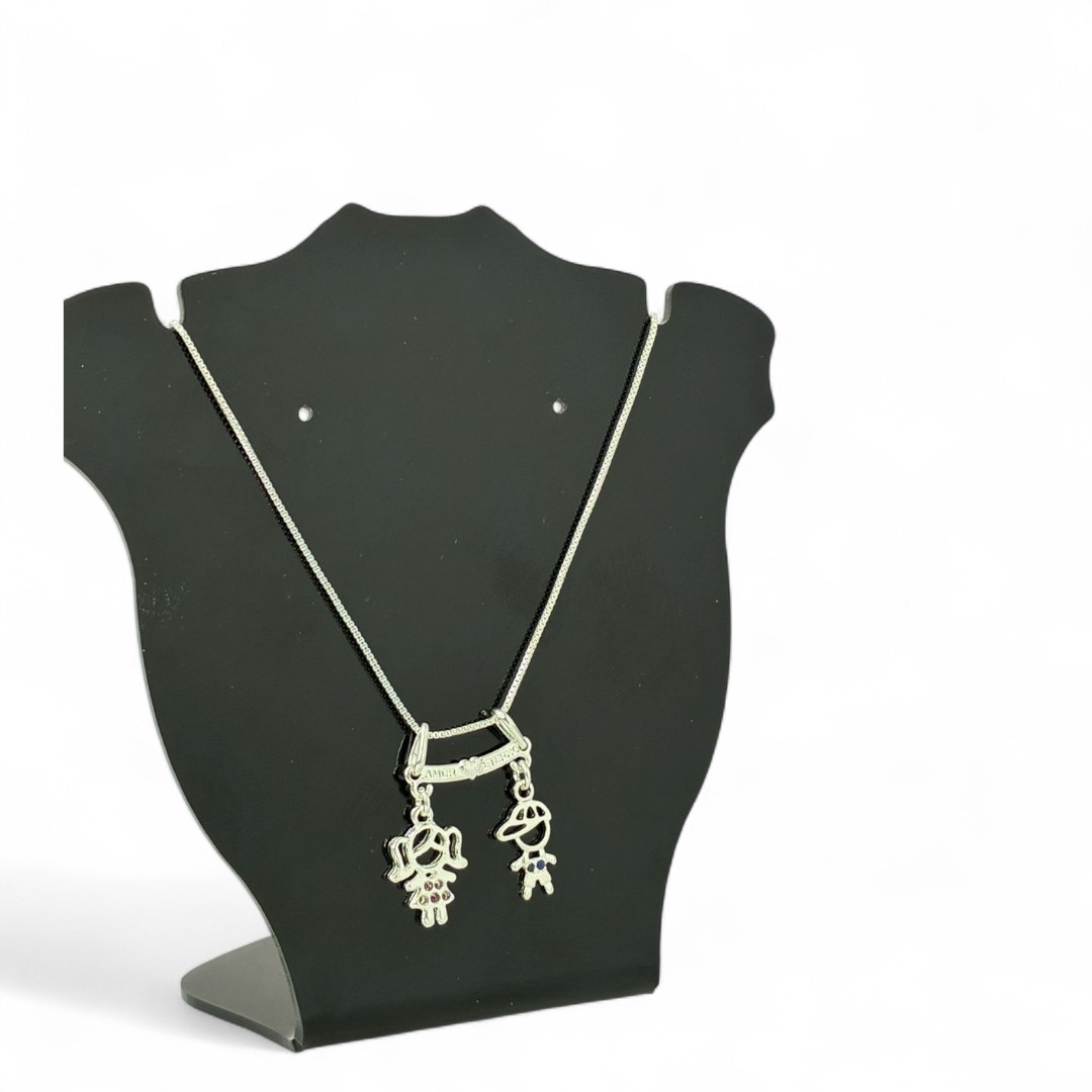 CORRENTE VENEZIANA CANGA ESCRITO AMOR ETERNO E CASAL BONECOS VAZADOS ZIRCÔNIA ROSA E ZIRCÔNIA AZUL - BANHADO A PRATA 925 CORRENTE VENEZIANA CANGA ESCRITO AMOR ETERNO E CASAL BONECOS VAZADOS ZIRCÔNIA ROSA E ZIRCÔNIA AZUL - BANHADO A PRATA 925