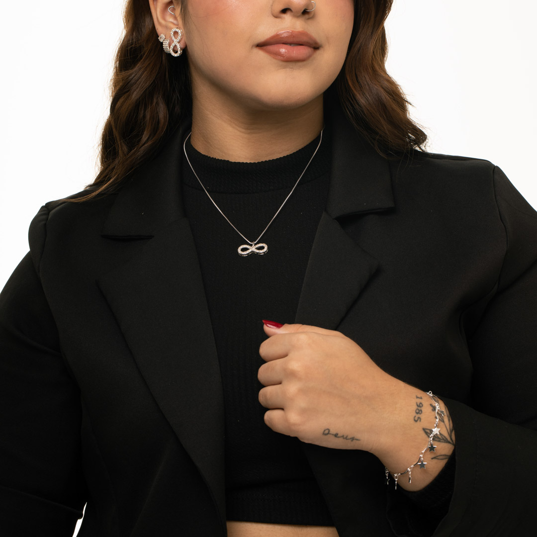 PULSEIRA PALITO COM PENDURICALHO ESTRELA CHEIA LISO COM EXTENSOR  - BANHADO A PRATA 925