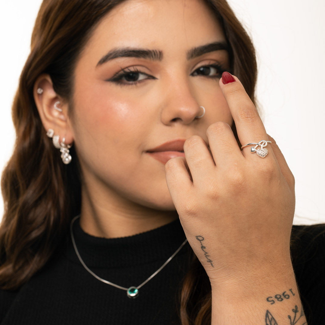 ANEL COM 2 CORAÇÕES LISO E CRAVEJADO EM MICRO ZIRCÔNIA CRISTAL AMRRADOS Nº19- BANHADO A OURO 18K