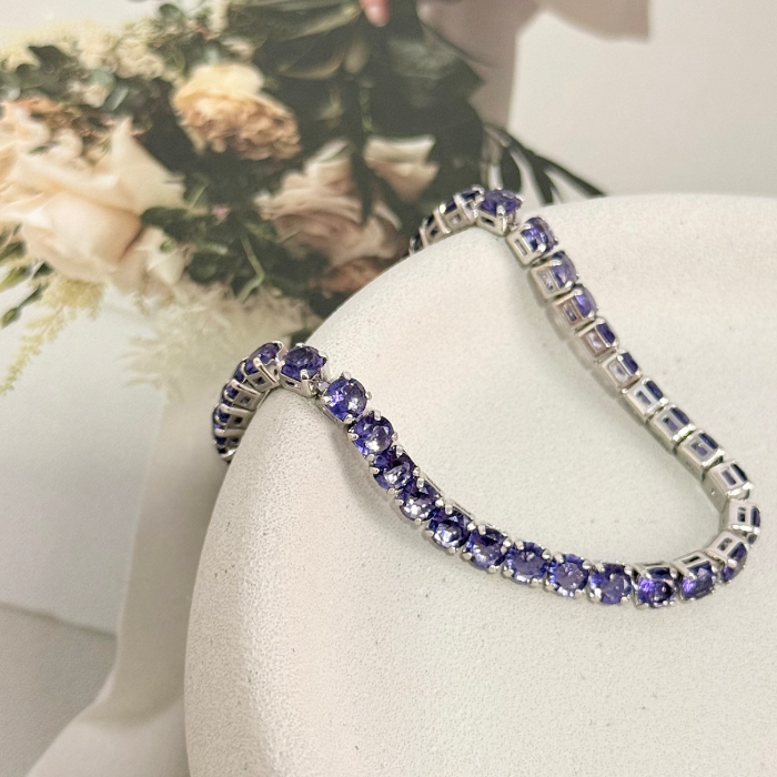 PULSEIRA RIVIERA PEDRA LAVANDA ZIRCONIA 4MM