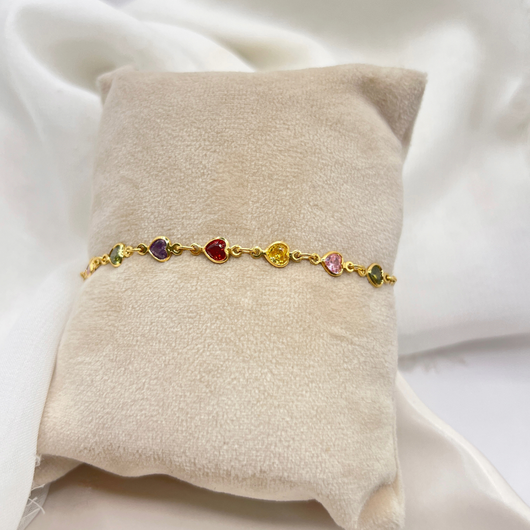 PULSEIRA CORAÇÕES COLORIDOS PULSEIRA CORAÇÕES COLORIDOS