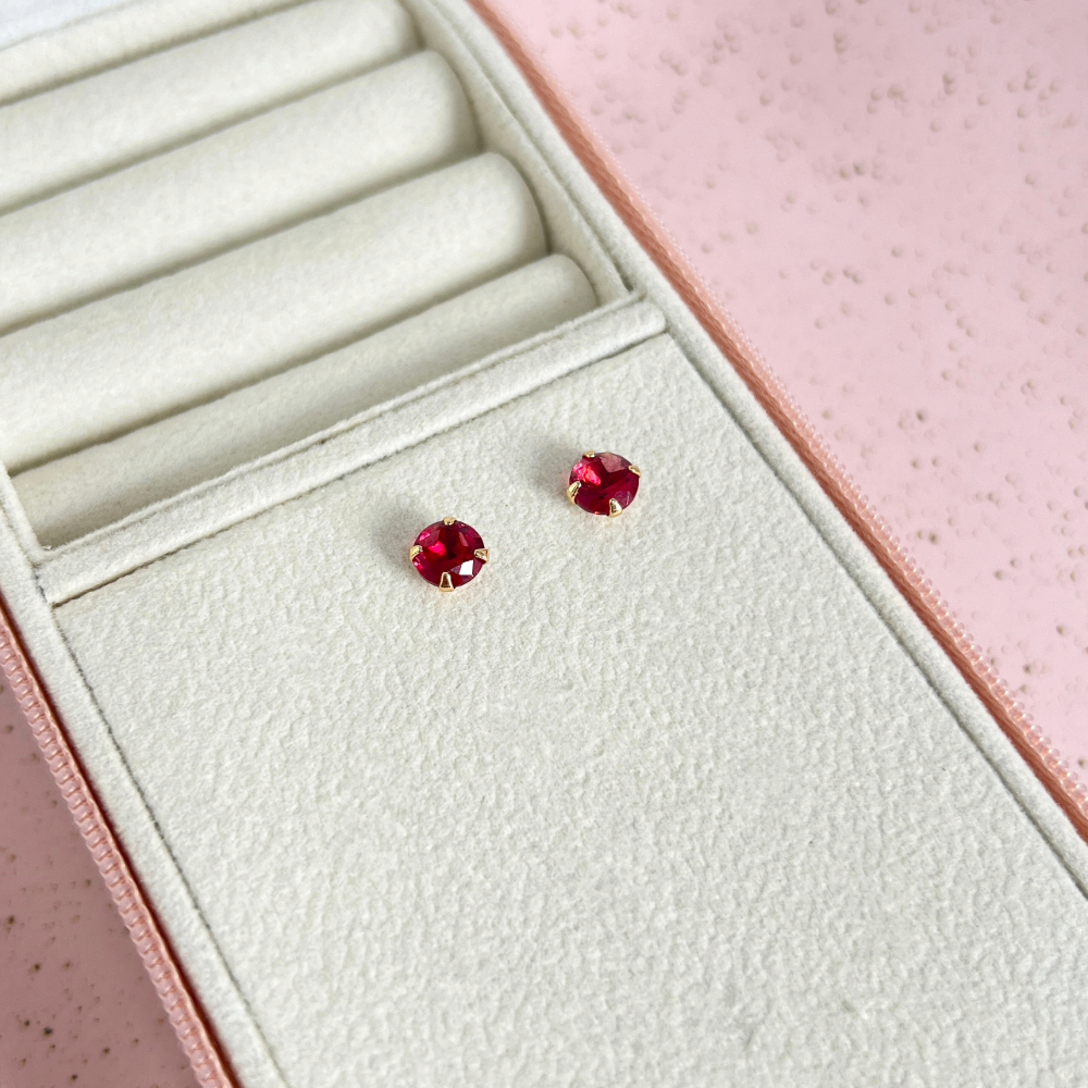 BRINCO PONTO DE LUZ VERMELHO 6MM COM TARRACHA BABY