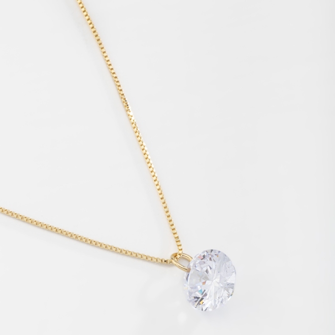 COLAR PONTO DE LUZ ZIRCÔNIA CRISTAL MÉDIA