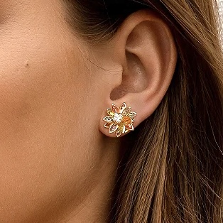 BRINCO FLOR CRISTAL COLORIDO