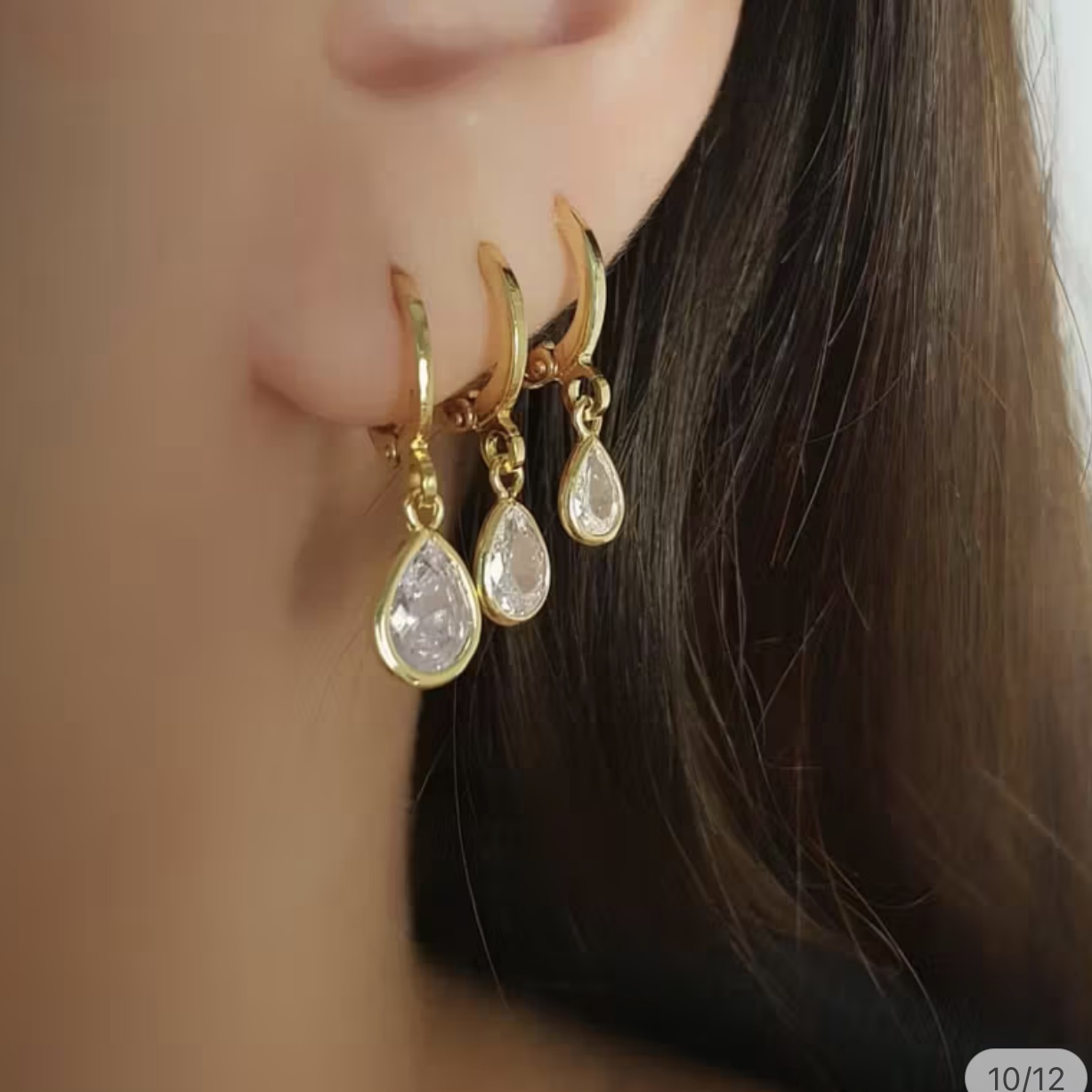 TRIO ARGOLINHA GOTINHAS CRISTAIS