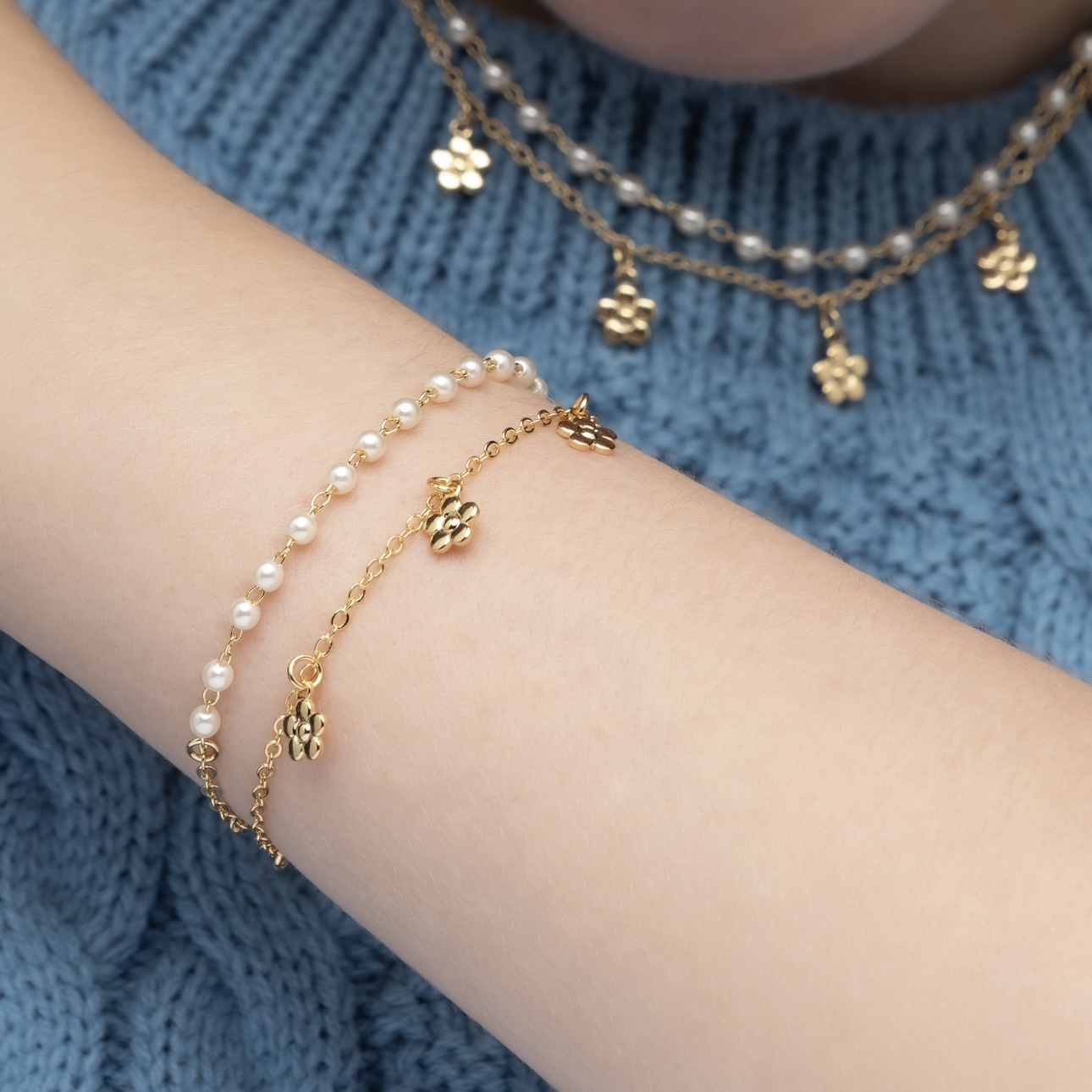 PULSEIRA INFANTIL PINGENTES FLORES