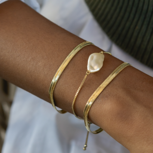 PULSEIRA REGULÁVEL COM PÉROLA IRREGULAR