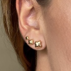 TRIO BRINCOS TREVO LISO