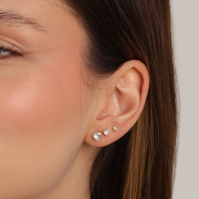 TRIO CORAÇÕES ZIRCÔNIAS