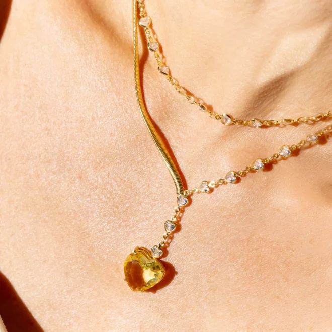 CHOKER CORAÇÕES CRISTAIS