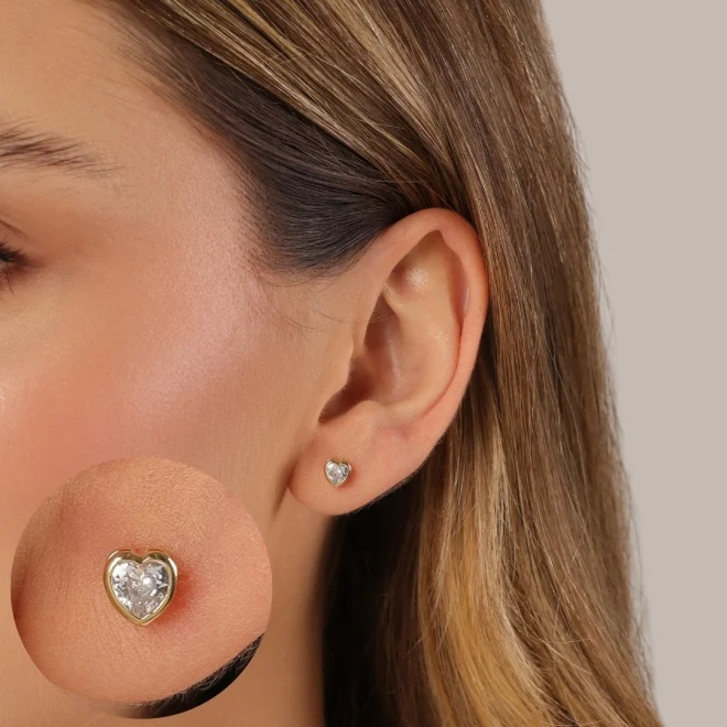 BRINCO CORAÇÃO ZIRCÔNIA COM BORDA