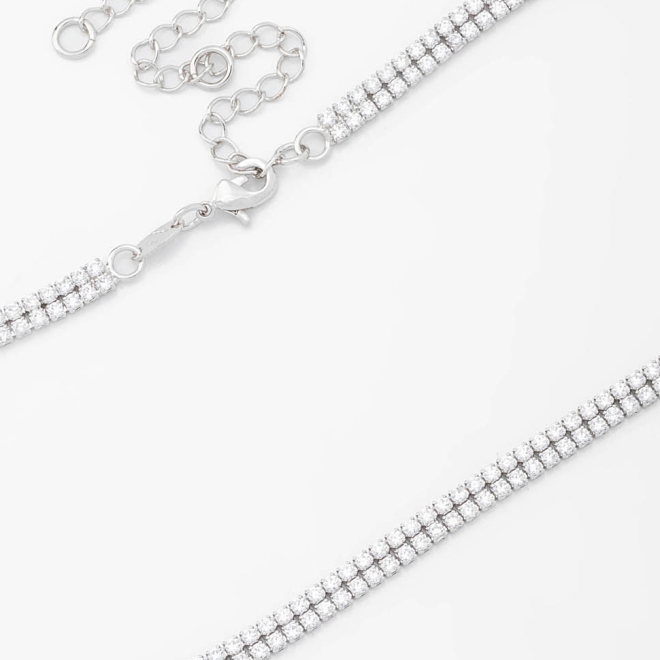 CHOKER RÓDIO COM FILEIRAS DUPLAS DE ZIRCÔNIAS