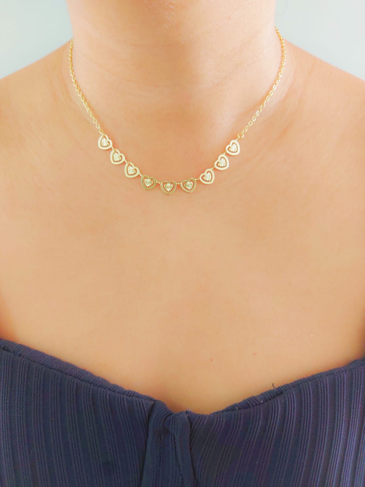 Colar Chocker Corações