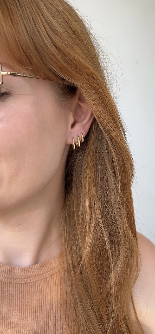 Brinco Trio Argola Retângulo