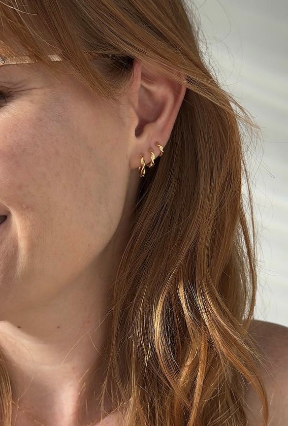 Brinco Trio Argolinha Trançado