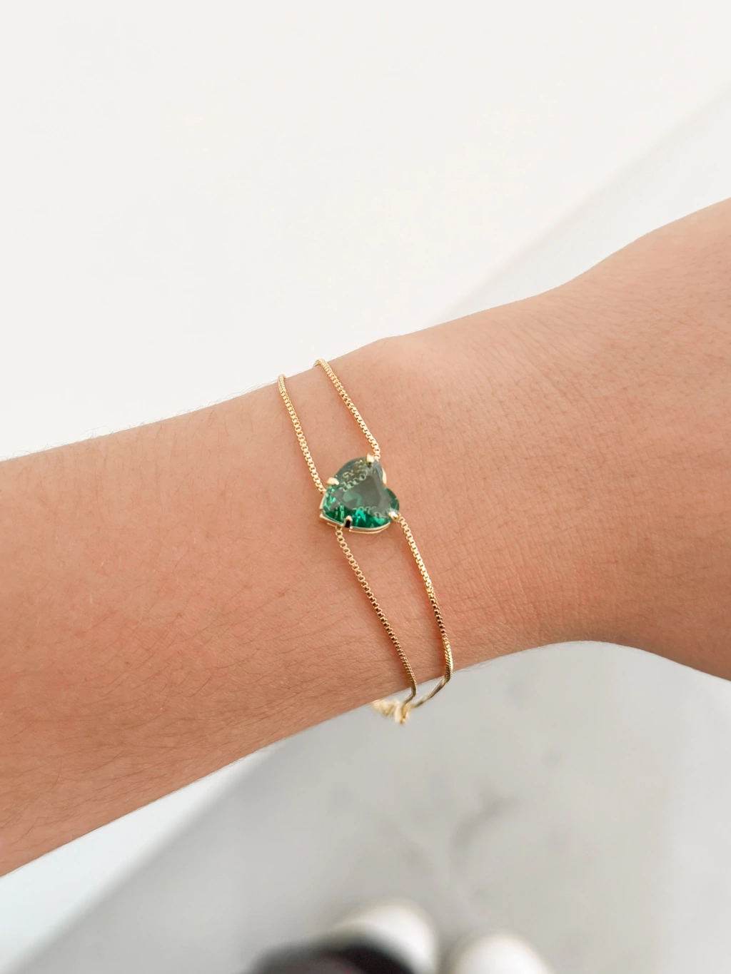 Pulseira DuplaVeneziana com Coração