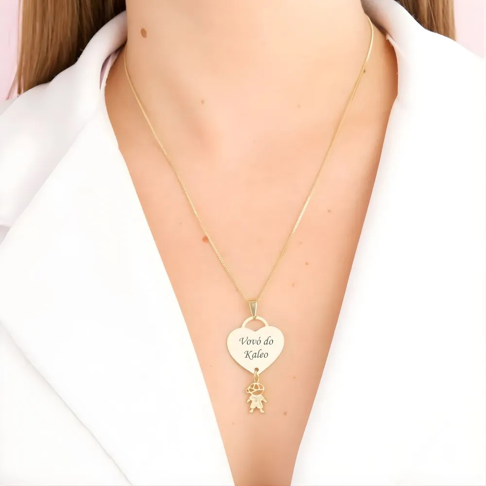 Colar Cadeado um Pingentes