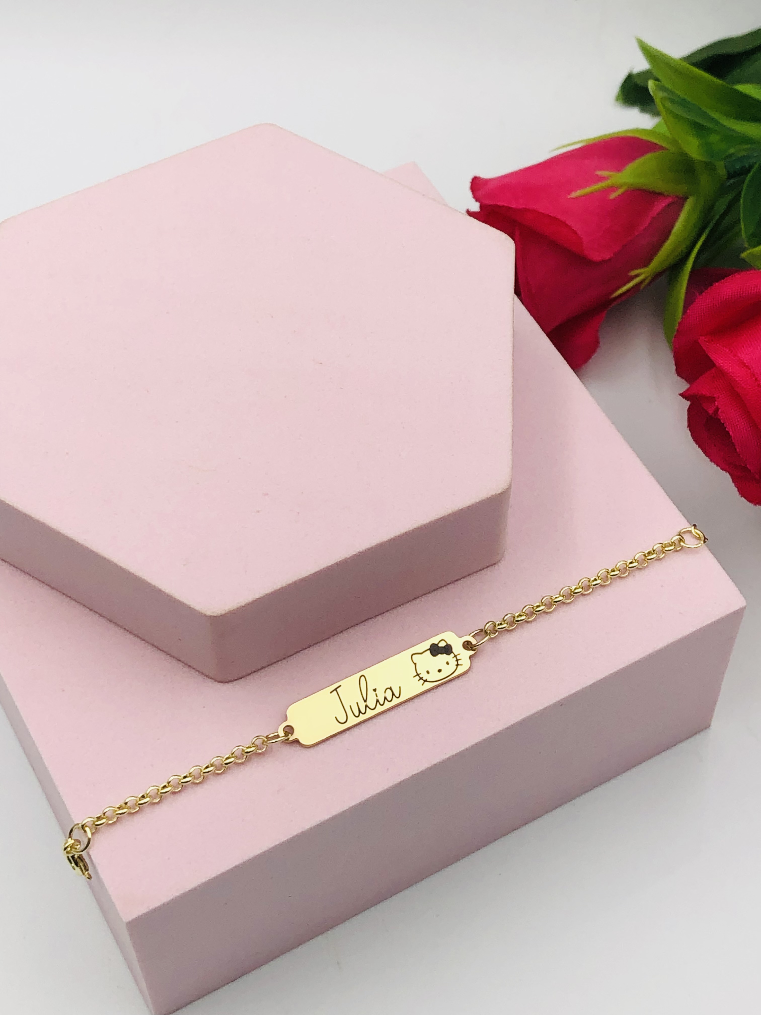 Pulseira Infantil Personalizada Gatinha