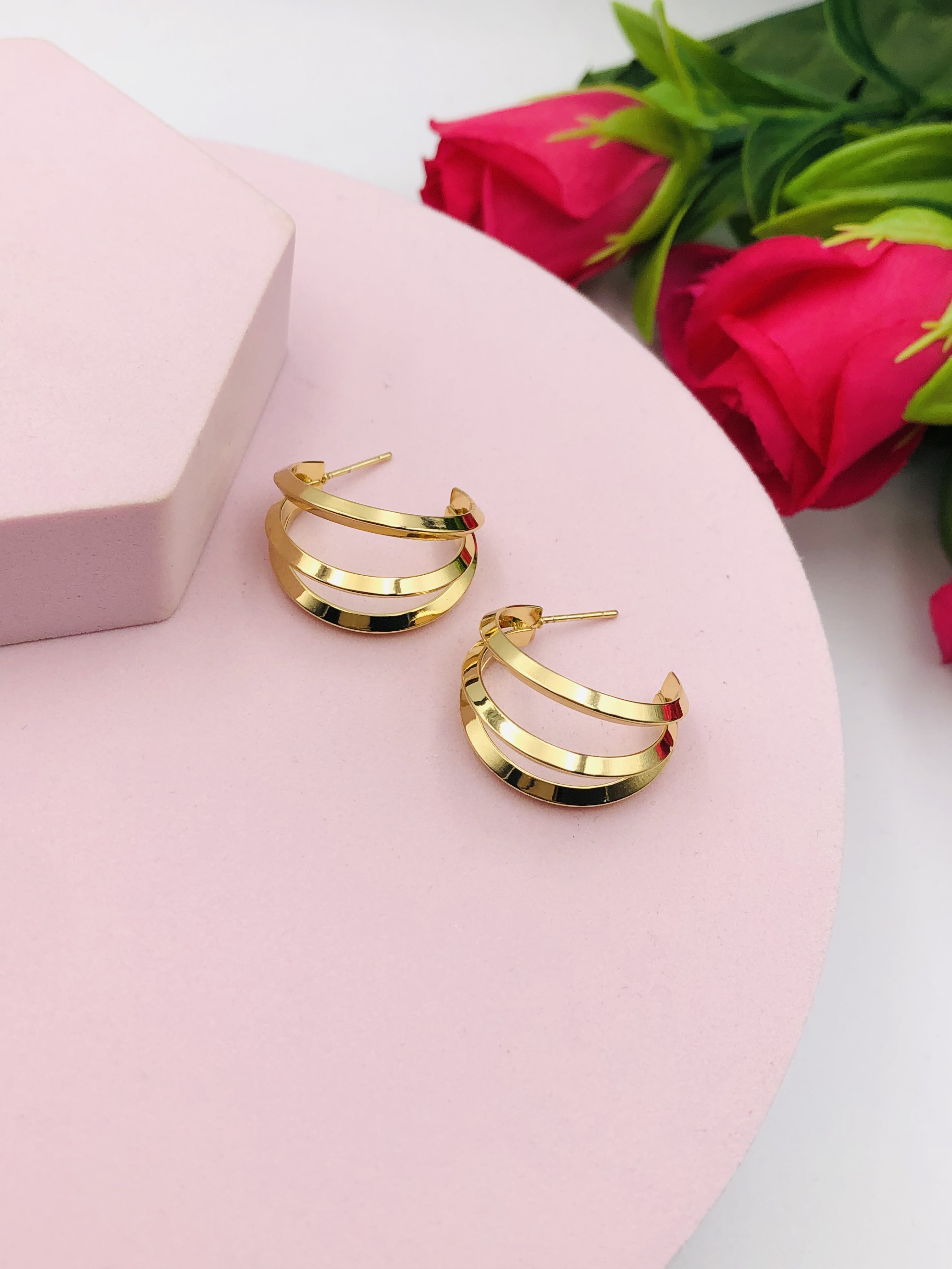 Brinco Argola Três Fitas