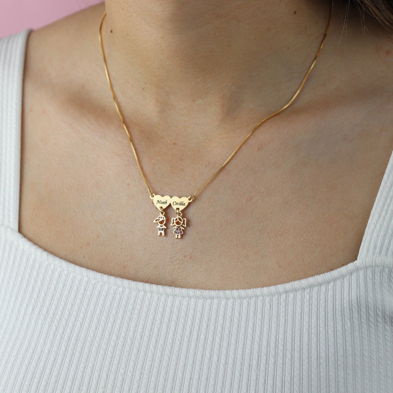 Colar Canga Coração Dois Filhos